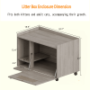 Gray Cat Litter Box Enclosure,Hidden Litter Box Furniture with top side fence,Wooden Pet House Side End Table, Storage Cabinet Bench for Living Room,