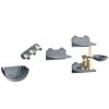 PawHut Cat Wall Shelves, 4 Pcs Cat Wall Furniture Cat Climbing Shelf with Cat Hammock, 3 Steps, Perches, Scratching Post, for Sleeping, Playing, Gray