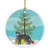 NEW Tricolour Aegean Cat Christmas Ceramic Ornament Christmas Tree Hanging Decorations for Home Christmas Holiday, Party, Gift, 3 in, Multicolor