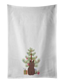 NEW York Chocolate Cat Christmas Kitchen Towel Set of 2 White Dish Towels Decorative Bathroom Hand towel for Hand, Face, Hair, Yoga, Tea, Dishcloth