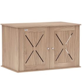 PawHut Hidden Cat Litter Box Enclosure with Ventilated Door, Cat Hole, Cat Washroom, Indoor Cat House, Walnut