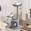 42 Inch Cat Tower with Curved Metal Supporting Frame for Large and Small Cats