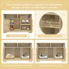 GO Cat Litter Box Enclosure for 2 Cats, Double Hidden Litter Box Furniture Cat Washroom, Farmhouse Indoor Cat House End Table, Brown