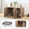 Cat Litter Box Enclosure with Scratching Board, Cat Washroom End Side Table, 31.5" x 19" x 20", Walnut Brown