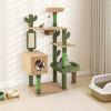 59 Inch Multilevel Cactus Kitty Activity Center with Scratching Posts Toy