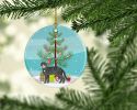 NEW Tricolour Aegean Cat Christmas Ceramic Ornament Christmas Tree Hanging Decorations for Home Christmas Holiday, Party, Gift, 3 in, Multicolor