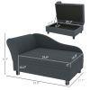 PawHut Pet Sofa Bed Couch with Storage, Pet Sofa for Cats and Small Dogs, Dark Gray