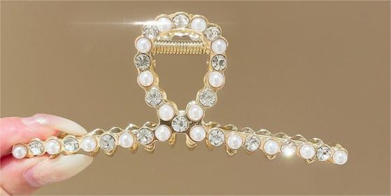 French Vintage Metal Hair Grab Rhinestone Grab Clip Hair Accessories Set (Color: 1)