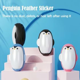 1pc Cute Penguin Reusable Pet Hair Remover Roller (Color: Pink)